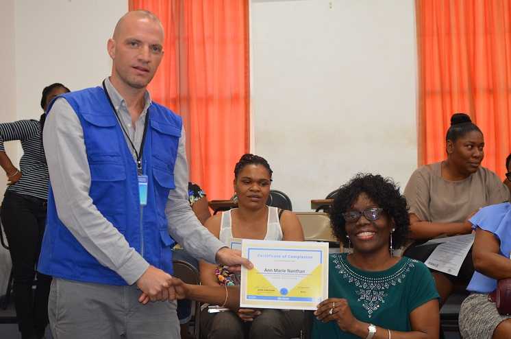 Left: IOM Dominica Project Manager - Dimitris Champesis, Right: Ann Marie Nanthan - Participant Representative of DAPD