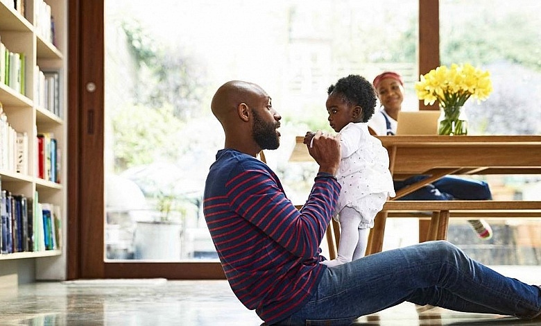 Father playing with child