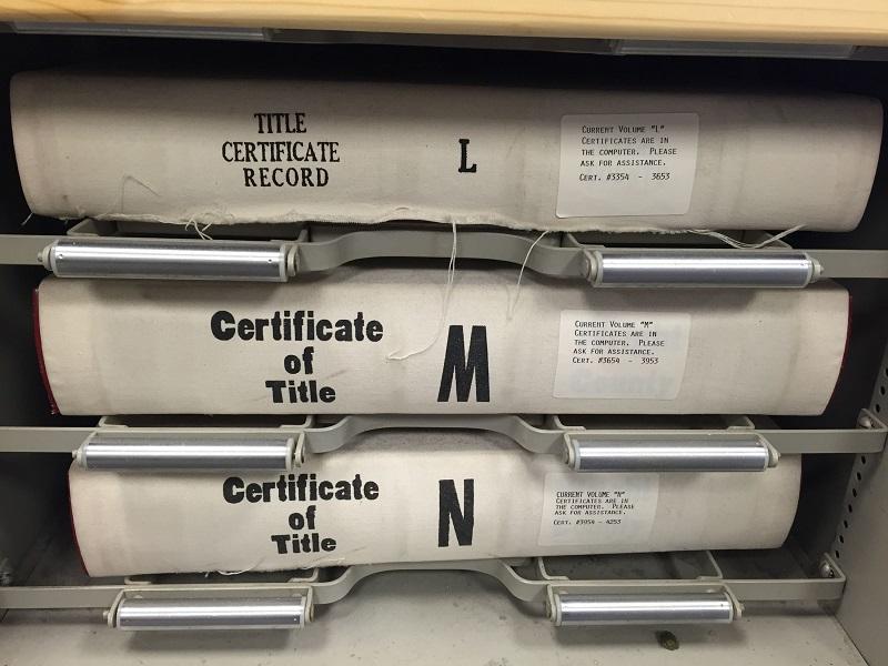 Certificates of Title Records