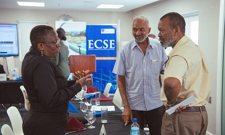 Mr. Norman Rolle (center) enjoying conversation with Dr. Valda Henry (left) and Mr. Milton Lawrence (right) at DAIC’s Chew On It Luncheon - Sept 26, 2019