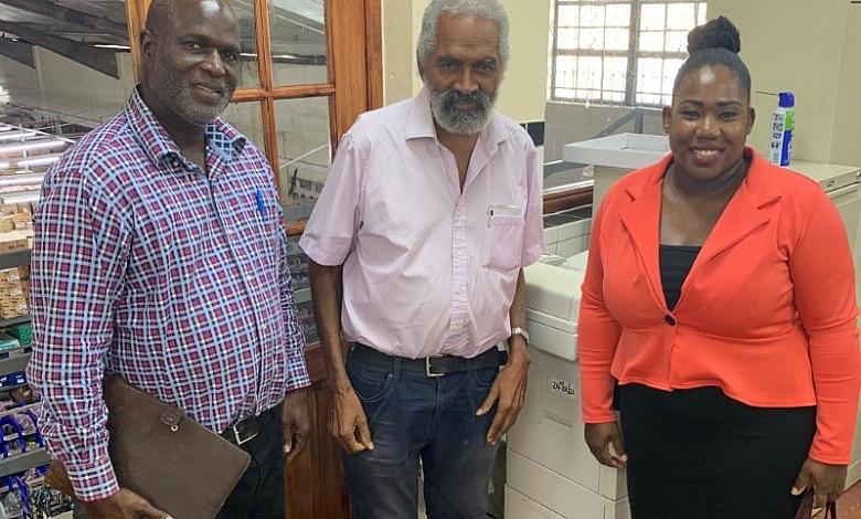Final DAIC visit to Mr. Norman Rolle (Center) with Past Director John Robin (left) and Executive Director Lizra Fabien (right) - July 15, 2021.