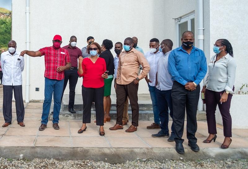 Prime Minister Roosevelt Skerrit led a tour of project sites