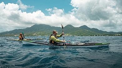 Moses & Grant kayaking off Dominica’s north coast