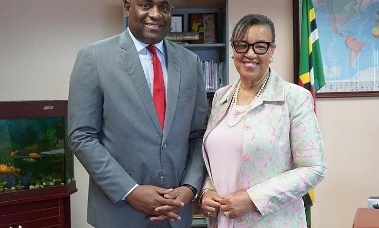 Roosevelt Skerrit and Patricia Scotland