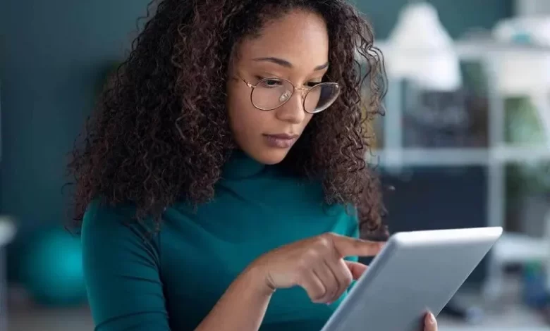 Woman Using Tablet