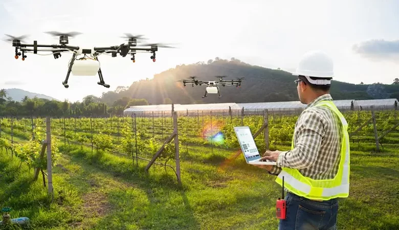 Man Controlling Drones Agriculture