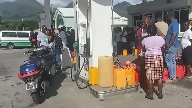 Lines at Gas Station Portsmouth Dominica