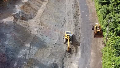 Excavator Caterpillar Drone Shot