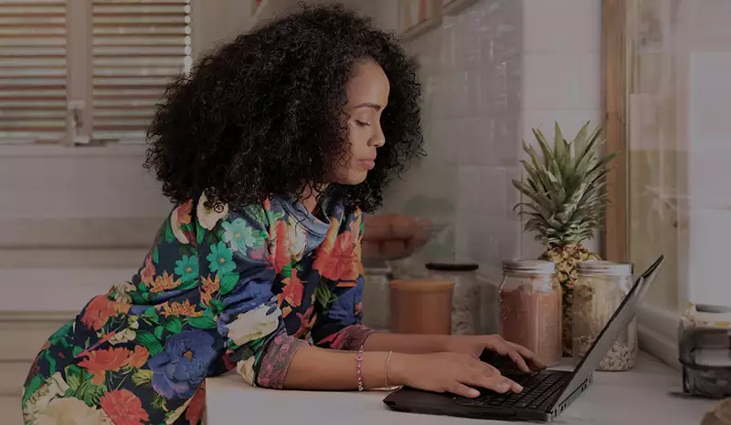 Girl Study on Laptop for CXC and CSEC