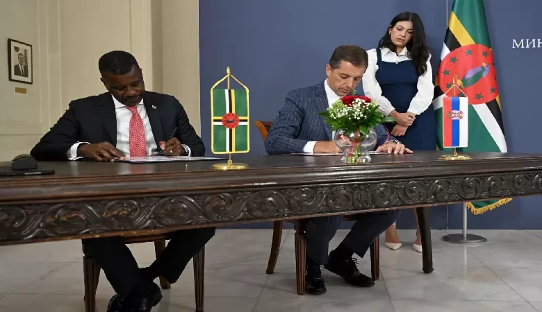 Dominica’s Minister of Foreign Affairs, International Business, Trade, and Energy, Dr. Vince Henderson, and Serbia’s Minister of Foreign Affairs, Marko Djuric