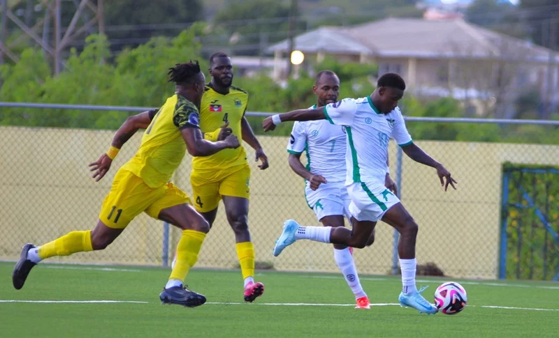 Dominica Scoring Goal Against Antigua CONCACAF