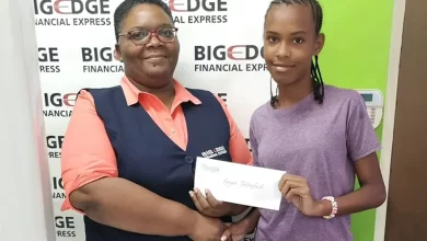 Keyara Shillingford Receiving Scholarship