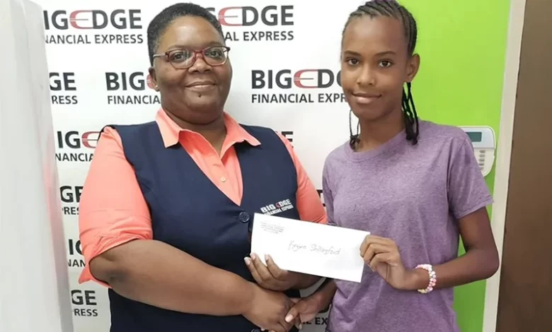 Keyara Shillingford Receiving Scholarship