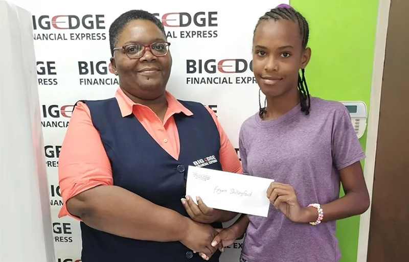 Keyara Shillingford Receiving Scholarship