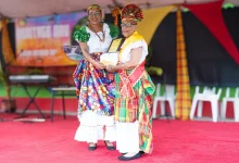 Hilda Prosper with Dominica President Sylvanie Burton