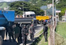 Police in Riot Gear Dominica Canefield Truckers Protest