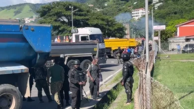 Police in Riot Gear Dominica Canefield Truckers Protest