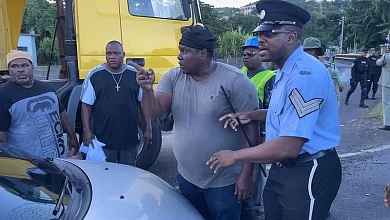 Truckers in Dominica Protest and Block Roads