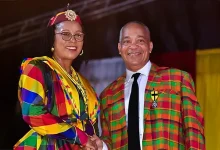 Cyril Robinson with President of Dominica Sylvanie Burton