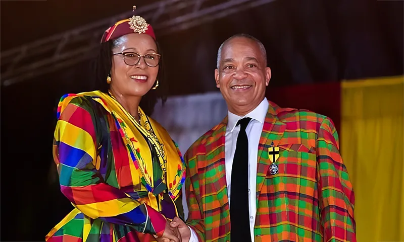 Cyril Robinson with President of Dominica Sylvanie Burton