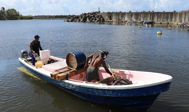 Fisherman, on Boat in Marigot Bay, Dominica