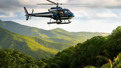 Helicopter Surveying Land Search Rescue Dominica