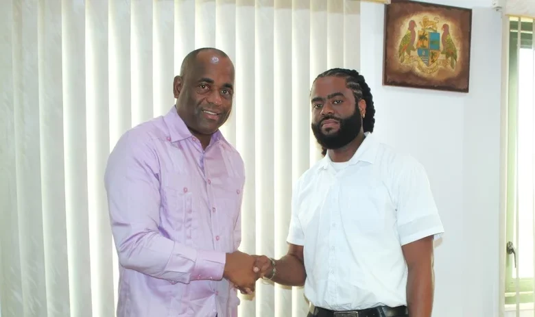 Roosevelt Skerrit with Anthony Samora Charles